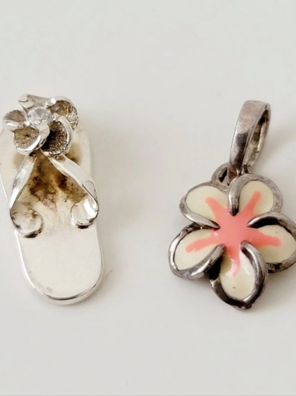 925 Beach Pendants Floral Silver & Pink